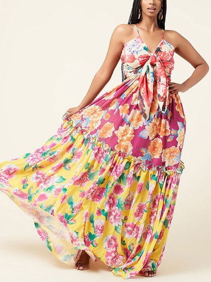 Floral Printed Sleeveless Maxi Dress