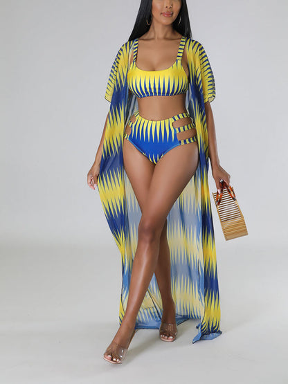 3PC Cut Out Swimsuit Set