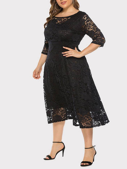 Women's Lace Evening A-Line Dress