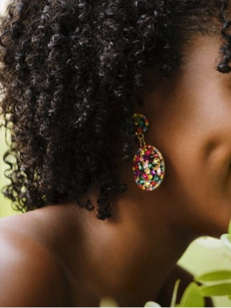 Women's Rhinestone Decor Earrings
