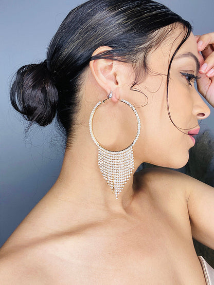 Women's Rhinestone Hoop Earrings