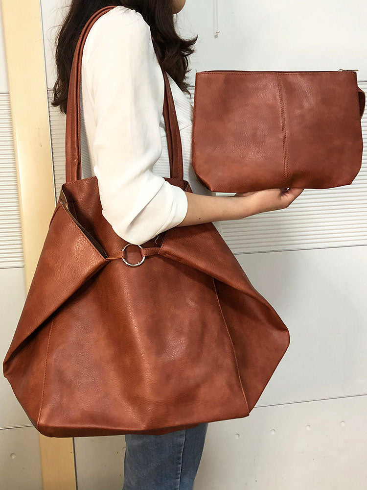 Women's Large Capacity Leather Tote Bag