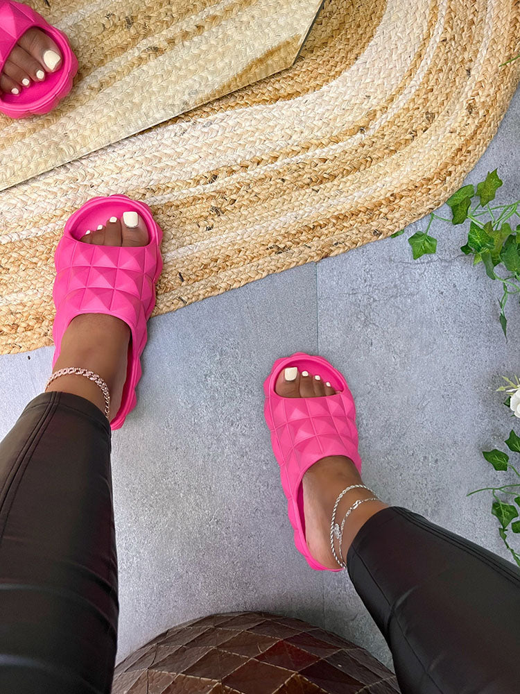 Stud Textured Soft Sole Slides