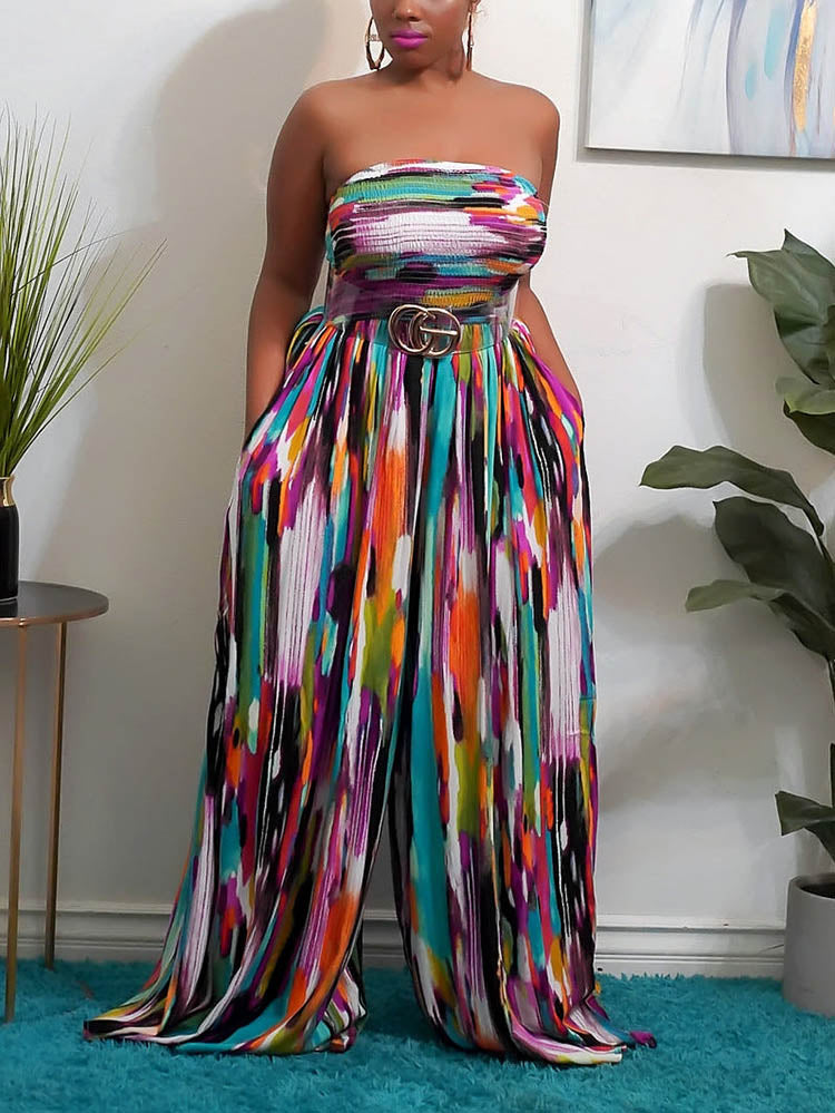 Tube Boho Beach Wide Leg Jumpsuit