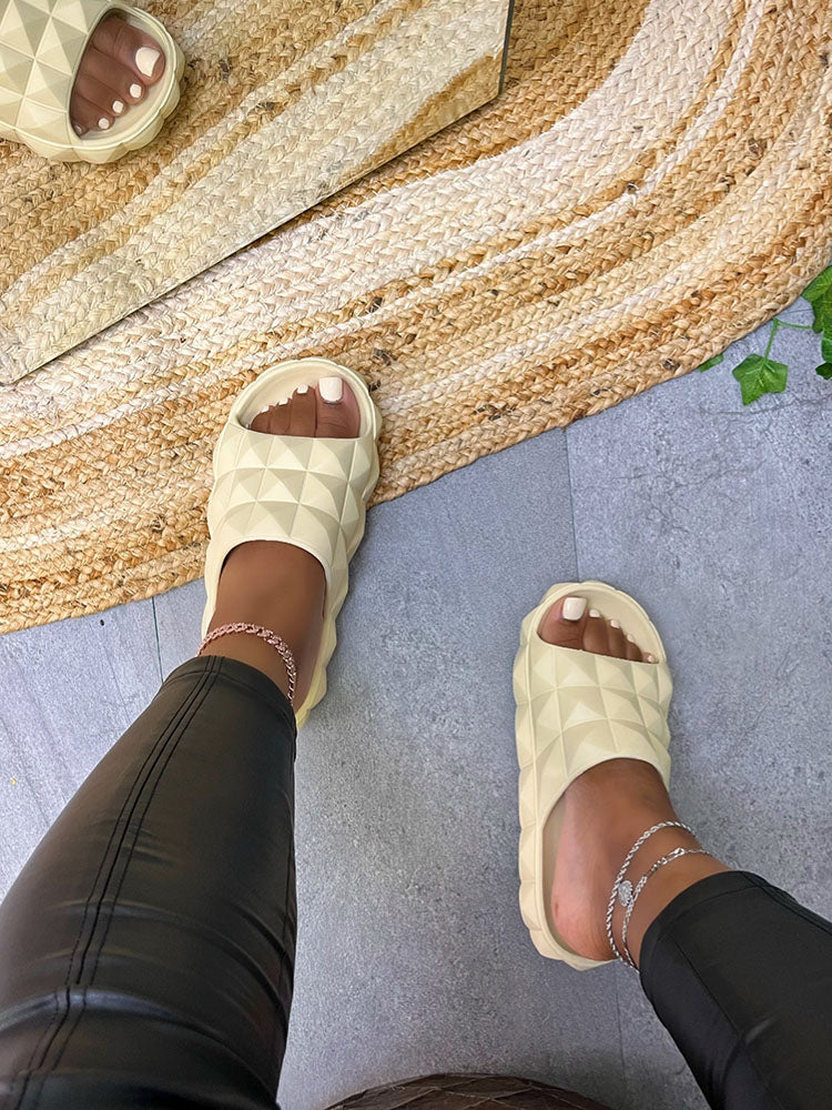 Stud Textured Soft Sole Slides