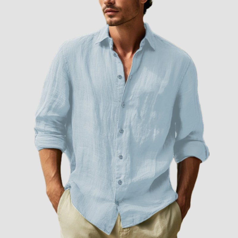 Men's Cotton Linen Solid Colour Shirt