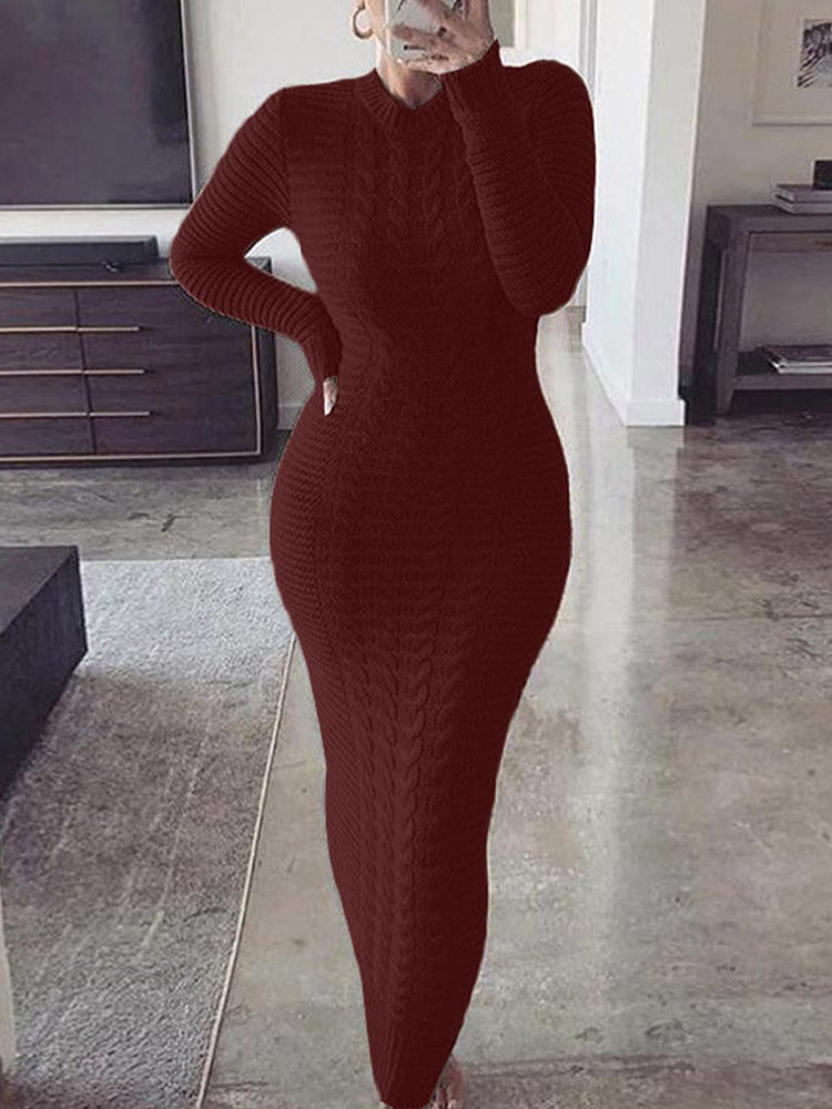 Knitted Bodycon Maxi Sweater Dress