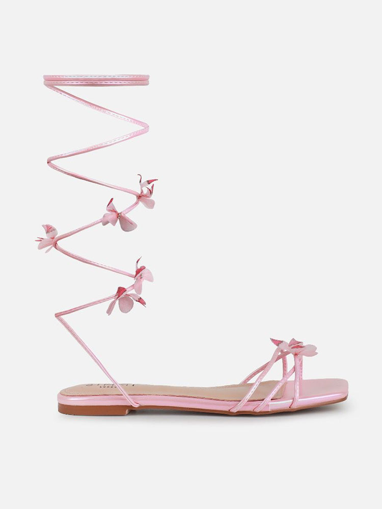 Butterfly Strappy Flat Sandals
