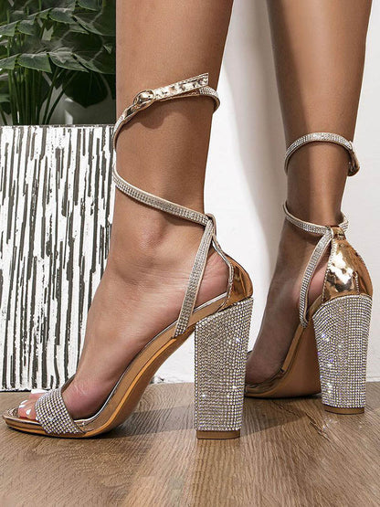 Rhinestones Ankle Strappy Sandals