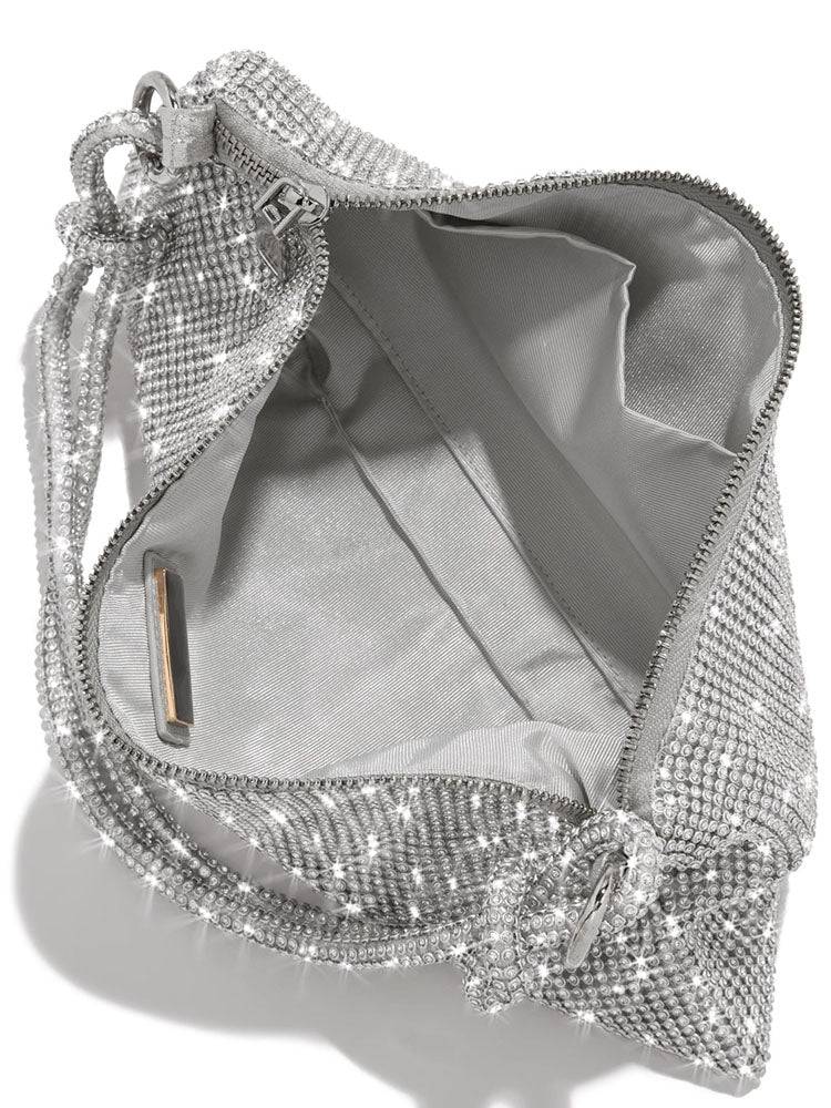 Women's Rhinestone Knotted Zipper Bag