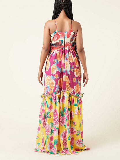 Floral Printed Sleeveless Maxi Dress