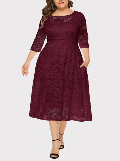 Women's Lace Evening A-Line Dress