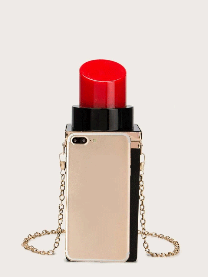 Women's Lipstick Design Chain Novelty Bag