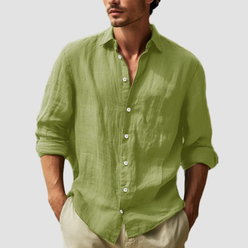 Men's Cotton Linen Solid Colour Shirt