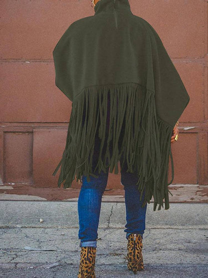 Solid Fringed Faux Suede Top