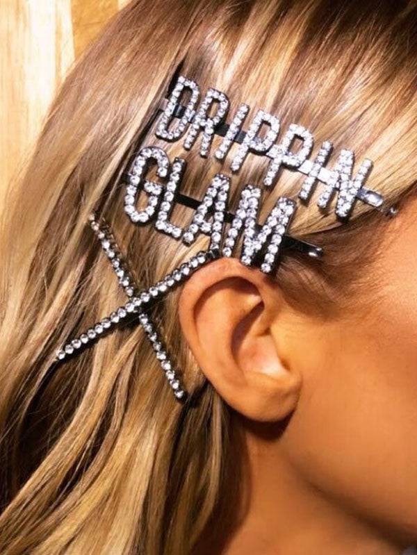 Women's Rhinestone Letter Hair Barrettes