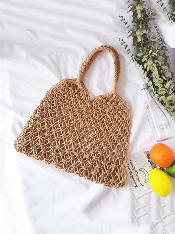 Women's Rope Weaving Hollow Tote