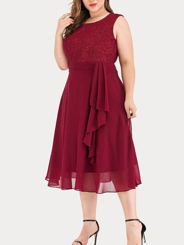 Women's Lace Sleeveless Cocktail Dress