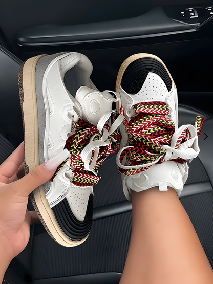 Contrast Lace-up Sneakers