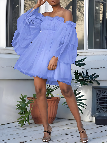 Princess Tulle Off Shoulder Dress