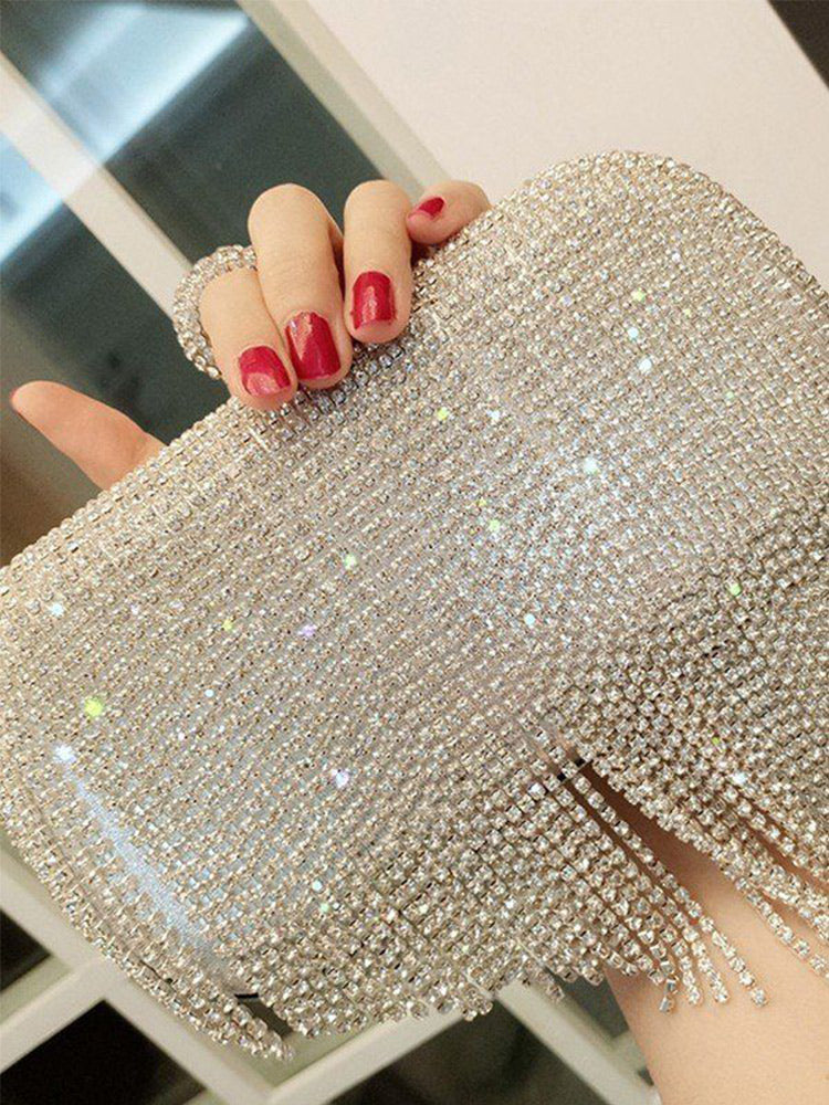 Women's Rhinestone Tassel Party Handbag