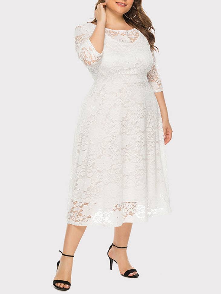 Women's Lace Evening A-Line Dress