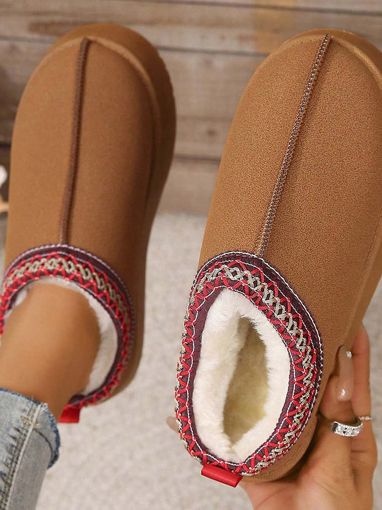 Faux Suede Fur Lining Slides