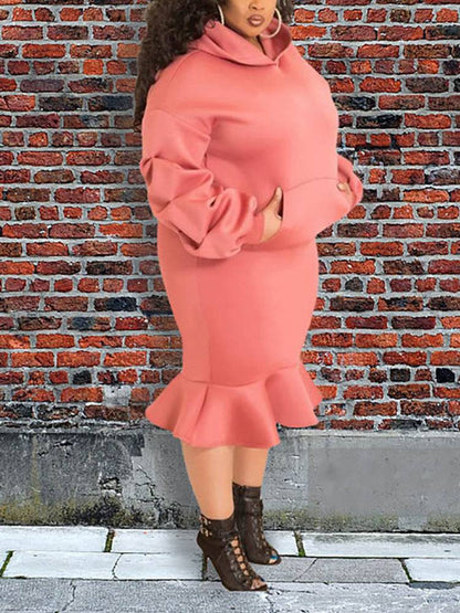 Hoodie Sweater Flounce Skirt Set