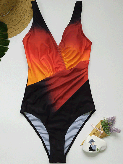 Gradient Color One Piece Swimsuit