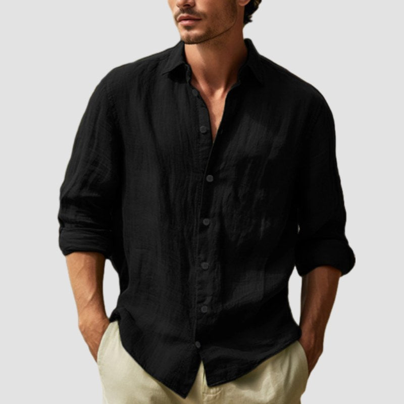 Men's Cotton Linen Solid Colour Shirt