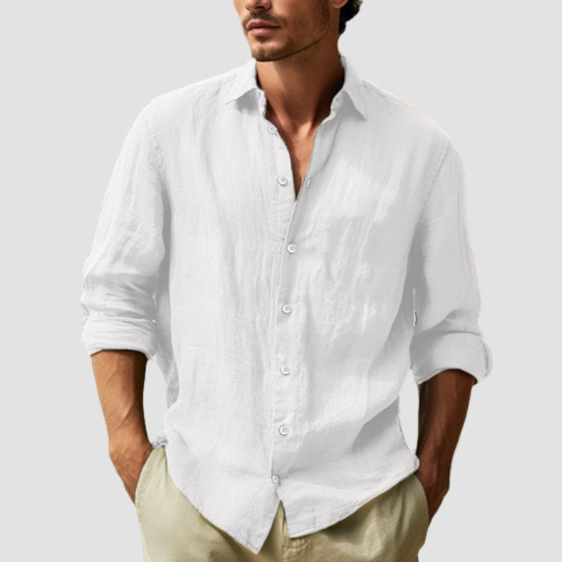 Men's Cotton Linen Solid Colour Shirt