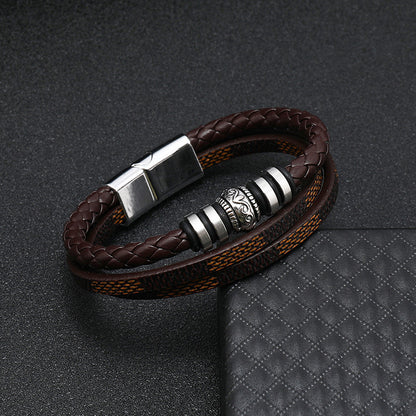 Simple Men's Multilayer Vintage Leather Bracelet