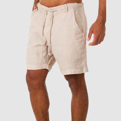 Men's Solid Color Lace-up Athleisure Shorts