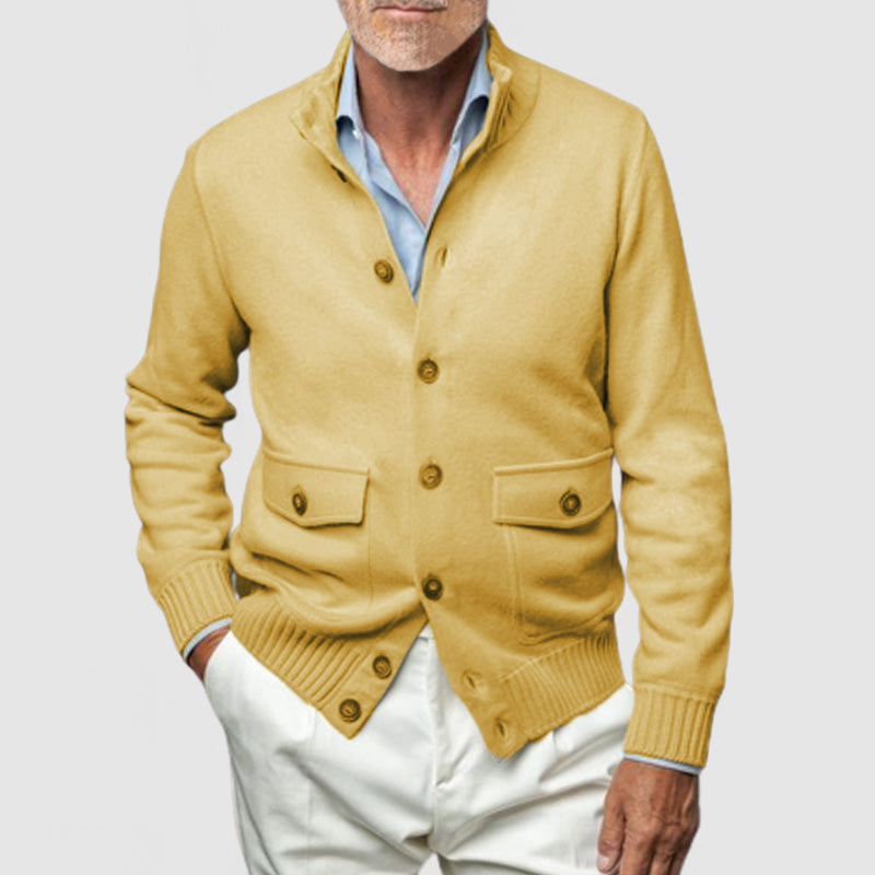 Men's Stand Collar Cashmere Cardigan