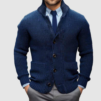 Men's Standing Collar Cardigan Warm Jacket