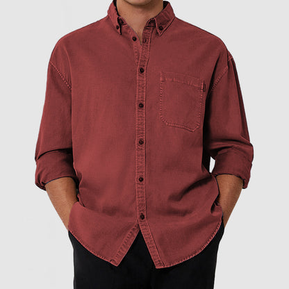 Men's Premium Washed Cotton Pocket Shirt