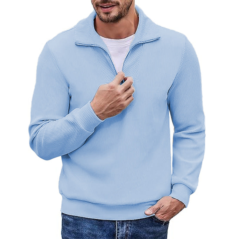 Men's Quarter Zip Sport Long Sleeve Sweater