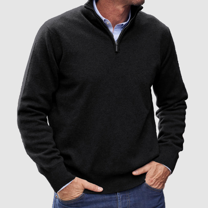 Men's Cashmere Zipper Basic Sweater