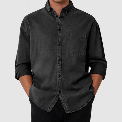 Men's Premium Washed Cotton Pocket Shirt