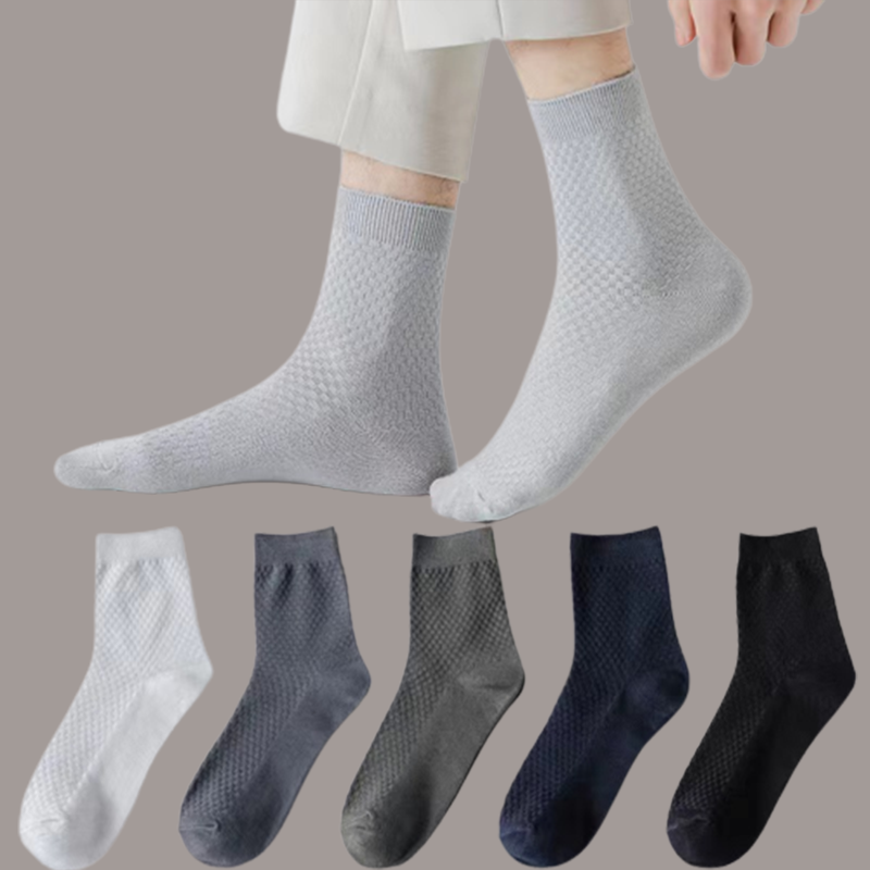 Men's socks breathable bamboo fiber tube socks four seasons can wear long socks