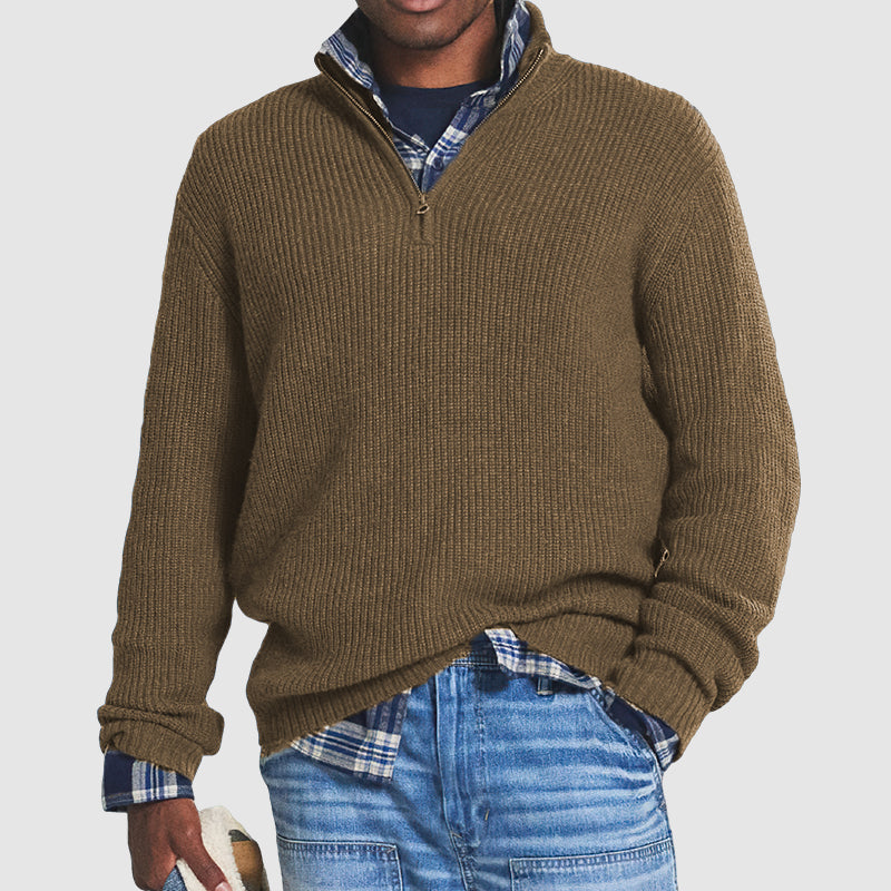 Men's Cashmere Casual Zipper Sweater