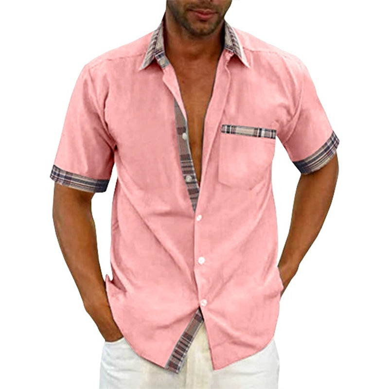 Men's Plaid Collar Summer Shirt