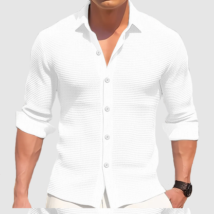 Men's Solid Color Lapel Shirt