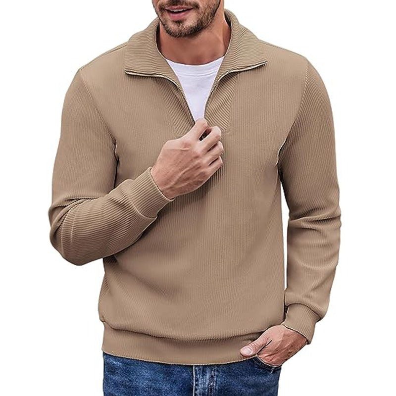 Men's Quarter Zip Sport Long Sleeve Sweater