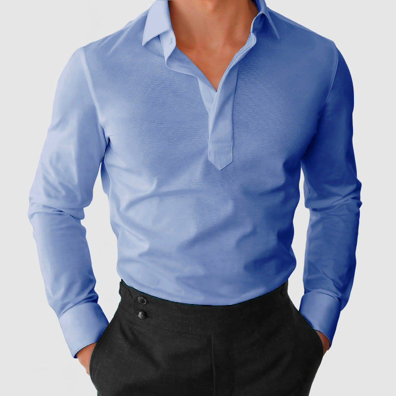 Men's Gentleman's Lapel Cotton Shirt