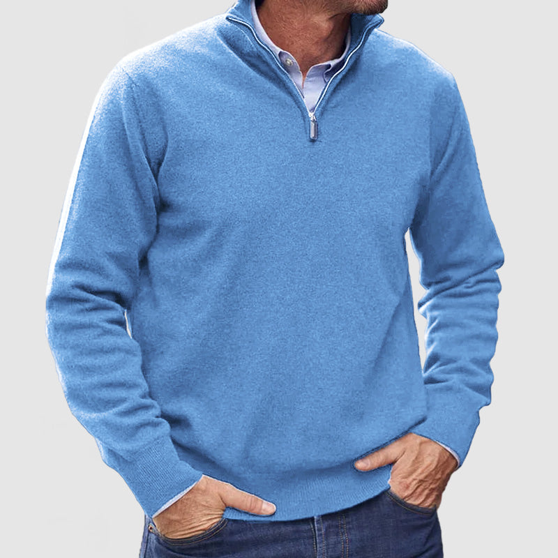 Men's Cashmere Zipper Basic Sweater