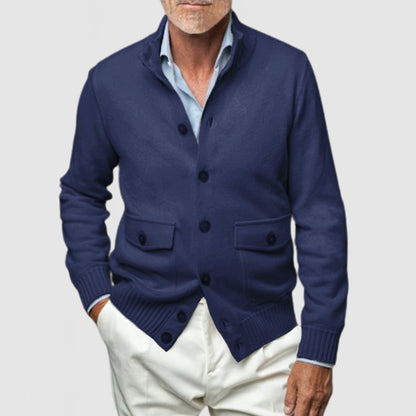 Men's Stand Collar Cashmere Cardigan