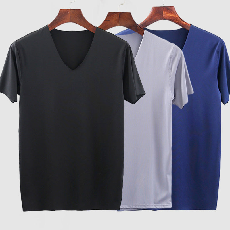 Men's Ice Silk V-Neck T-Shirt