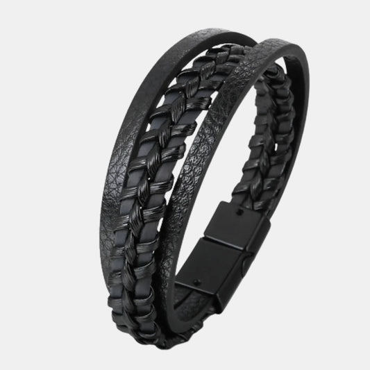 Men's Jewelry Magnetic Leather Rope Hand Woven Bracelet Rope Ethnic Style