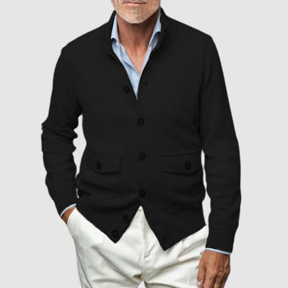 Men's Stand Collar Cashmere Cardigan